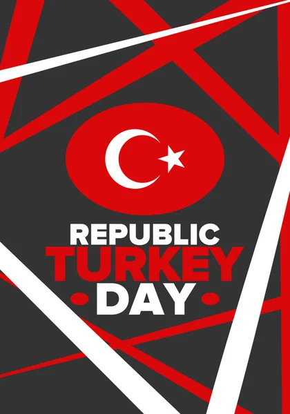 Turkey Republic Day National Happy Holiday Celebrated Annual October Turkish - Stok Vektor