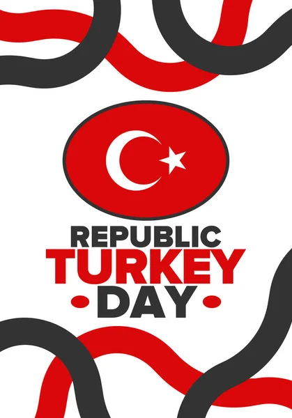 Turkey Republic Day National Happy Holiday Celebrated Annual October Turkish - Stok Vektor