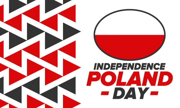 Dzień Niepodległości Polsce Narodowe Szczęśliwe Święto Obchodzone Corocznie Listopadzie Polska — Wektor stockowy