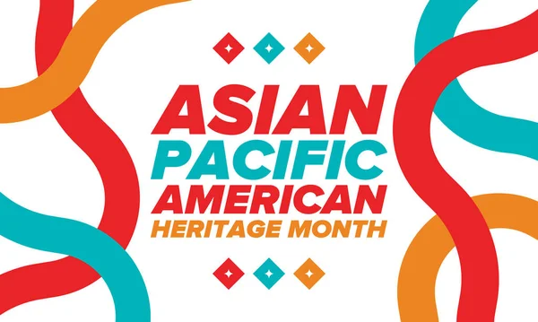 Asian Pacific American Heritage Month Inglês Celebrado Maio Ele Celebra — Vetor de Stock