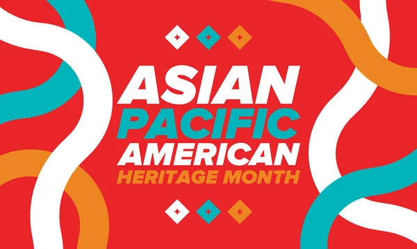 Asian Pacific American Heritage Month Inglês Celebrado Maio Ele Celebra — Vetor de Stock