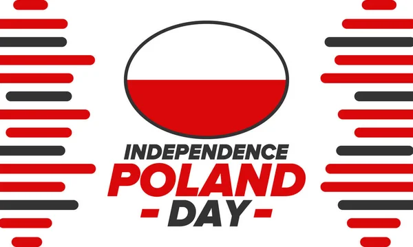 Den Nezávislosti Polsku Národní Šťastný Svátek Slaví Každý Rok Listopadu11 — Stockový vektor