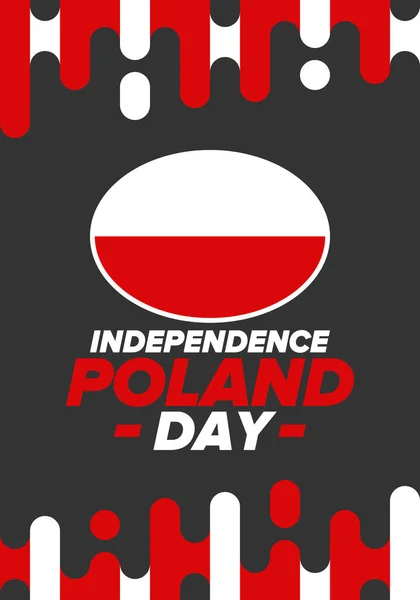 Dzień Niepodległości Polsce Narodowe Szczęśliwe Święto Obchodzone Corocznie Listopadzie Polska — Wektor stockowy