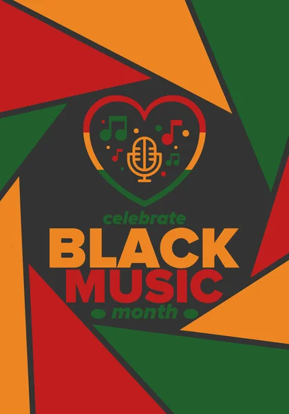 Miesiąc Czarnej Muzyki Czerwcu Miesiąc Afroamerykanów Obchodzone Corocznie Stanach Zjednoczonych — Wektor stockowy