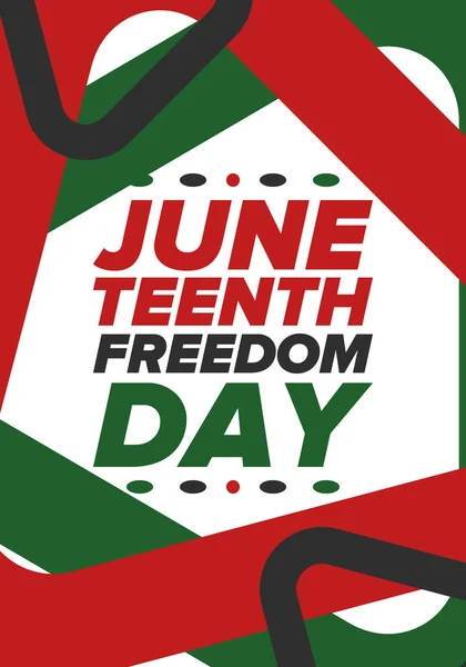 Diciannovesimo Giorno Dell Indipendenza Libertà Giorno Dell Emancipazione Festa Americana — Vettoriale Stock