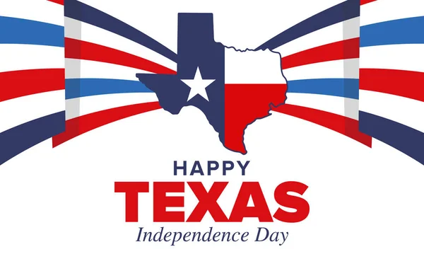 Dia Independência Texas Férias Liberdade Nos Estados Unidos Comemorado Anualmente — Vetor de Stock