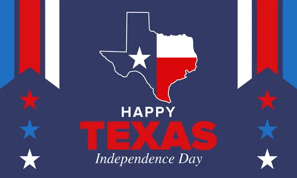 Dia Independência Texas Férias Liberdade Nos Estados Unidos Comemorado Anualmente — Vetor de Stock