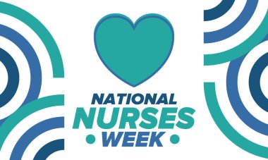 Ulusal Hemşireler Haftası. Teşekkürler hemşireler. Tıbbi ve sağlık hizmetleri konsepti. Virüslere ve hastalıklara karşı savaşanlar. Doktorların şerefine. Amerika 'da yıllık kutlama. Vektör illüstrasyon posteri