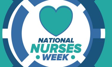 Ulusal Hemşireler Haftası. Teşekkürler hemşireler. Tıbbi ve sağlık hizmetleri konsepti. Virüslere ve hastalıklara karşı savaşanlar. Doktorların şerefine. Amerika 'da yıllık kutlama. Vektör illüstrasyon posteri