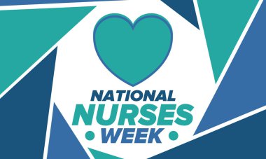 Ulusal Hemşireler Haftası. Teşekkürler hemşireler. Tıbbi ve sağlık hizmetleri konsepti. Virüslere ve hastalıklara karşı savaşanlar. Doktorların şerefine. Amerika 'da yıllık kutlama. Vektör illüstrasyon posteri