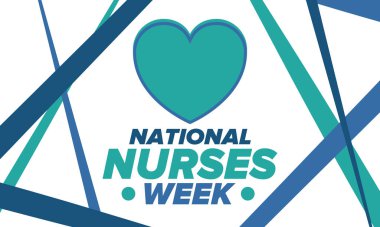 Ulusal Hemşireler Haftası. Teşekkürler hemşireler. Tıbbi ve sağlık hizmetleri konsepti. Virüslere ve hastalıklara karşı savaşanlar. Doktorların şerefine. Amerika 'da yıllık kutlama. Vektör illüstrasyon posteri