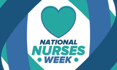 Ulusal Hemşireler Haftası. Teşekkürler hemşireler. Tıbbi ve sağlık hizmetleri konsepti. Virüslere ve hastalıklara karşı savaşanlar. Doktorların şerefine. Amerika 'da yıllık kutlama. Vektör illüstrasyon posteri