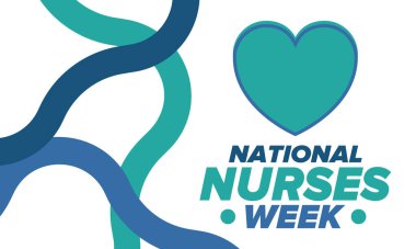 Ulusal Hemşireler Haftası. Teşekkürler hemşireler. Tıbbi ve sağlık hizmetleri konsepti. Virüslere ve hastalıklara karşı savaşanlar. Doktorların şerefine. Amerika 'da yıllık kutlama. Vektör illüstrasyon posteri