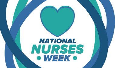 Ulusal Hemşireler Haftası. Teşekkürler hemşireler. Tıbbi ve sağlık hizmetleri konsepti. Virüslere ve hastalıklara karşı savaşanlar. Doktorların şerefine. Amerika 'da yıllık kutlama. Vektör illüstrasyon posteri