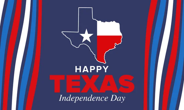 Dia Independência Texas Férias Liberdade Nos Estados Unidos Comemorado Anualmente — Vetor de Stock