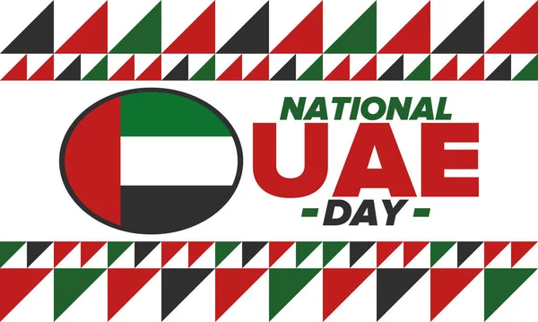 stock vector National Day in United Arab Emirates. National happy holiday, celebrated annual in December 2. UAE flag. Patriotic elements. Poster, card, banner and background. Vector illustration