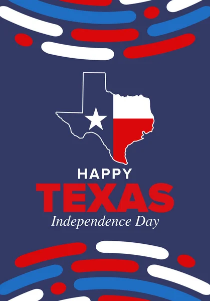 Dia Independência Texas Férias Liberdade Nos Estados Unidos Comemorado Anualmente — Vetor de Stock