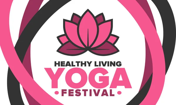 Festival Yoga Vida Saudável Evento Para Explorar Mesmo Encontrar Harmonia —  Vetores de Stock
