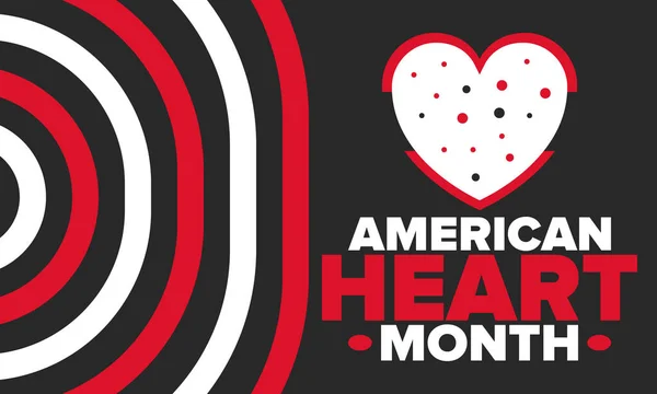 American Heart Month Verenigde Staten Vier Jaarlijks Februari Landelijk Probleem — Stockvector