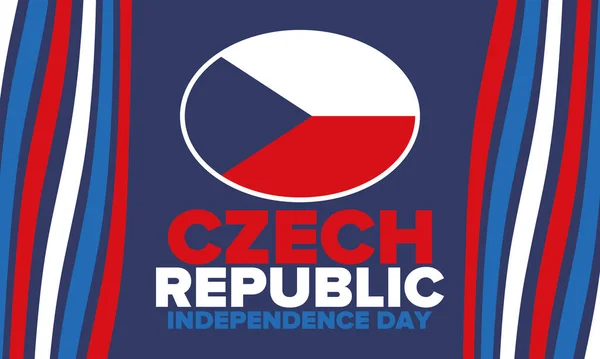 Den Nezávislosti České Republiky Národní Šťastný Svátek Slaví Každoročně Října — Stockový vektor