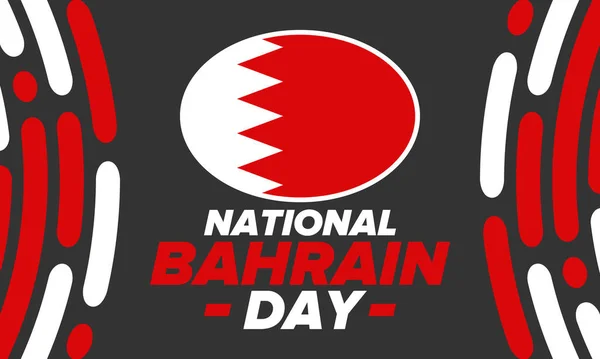 バーレーン国民の日 国民の幸せな休日は 12月の16で毎年祝われます バーレーンの国旗 愛国的要素だ ポスター カード バナー ベクターイラスト — ストックベクタ