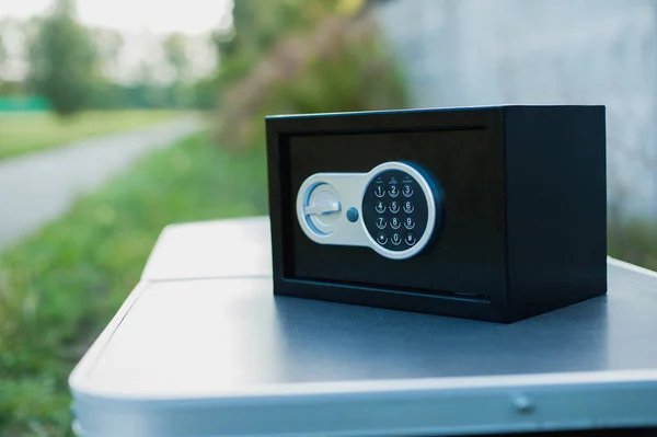 small digital safe on the street