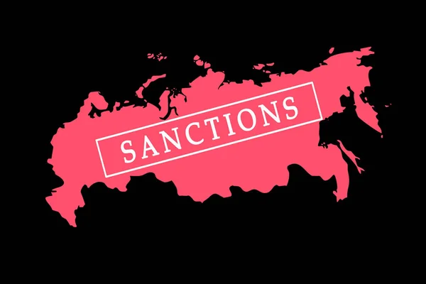 Санкции Против России Карта России Надписью Санкции — стоковое фото