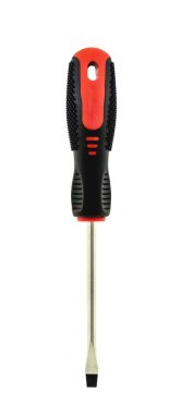 Beyaz izole arkaplanda tornavida. Tornavida reklamı.