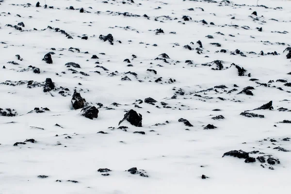 Campo Arado Coberto Neve Terra Agrícola Inverno — Fotografia de Stock