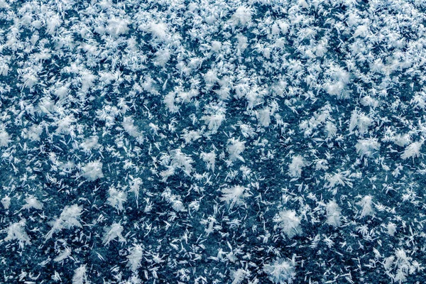 Big Fluffy Snowflakes Surface Ice Winter Christmas Background — Fotografia de Stock