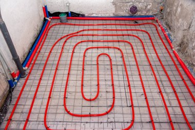 Installation of polypropylene pipes for the underfloor heating system