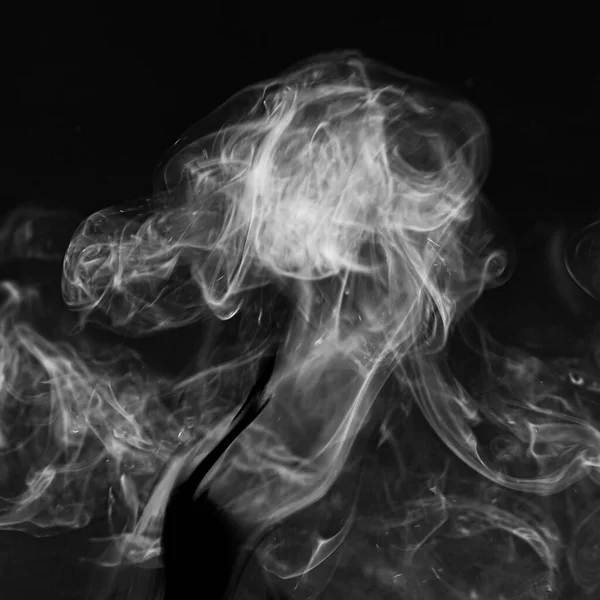 White Smoke Black Isolated Background — Foto Stock