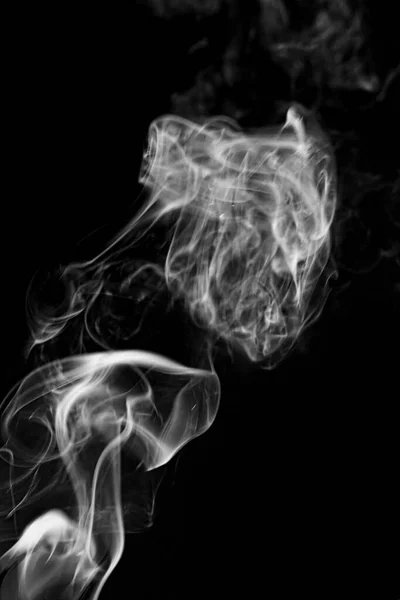 Λευκός Καπνός Μαύρο Απομονωμένο Φόντο — Φωτογραφία Αρχείου