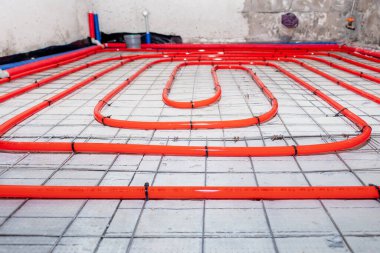 Installation of polypropylene pipes for the underfloor heating system