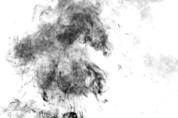 Thick Black Smoke White Isolated Background — Stok fotoğraf