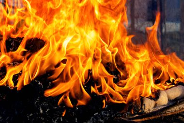 Ateş alevi. Sancak, arkaplan ve dokuma için soyut alev, ateş, alev dokusu