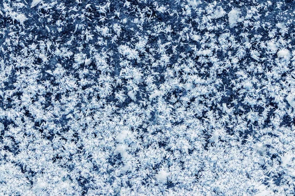 Big Fluffy Snowflakes Surface Ice Winter Christmas Background — Stockfoto