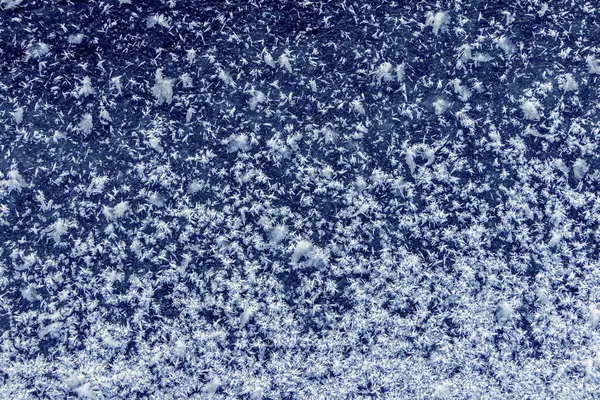 Big Fluffy Snowflakes Surface Ice Winter Christmas Background — Photo