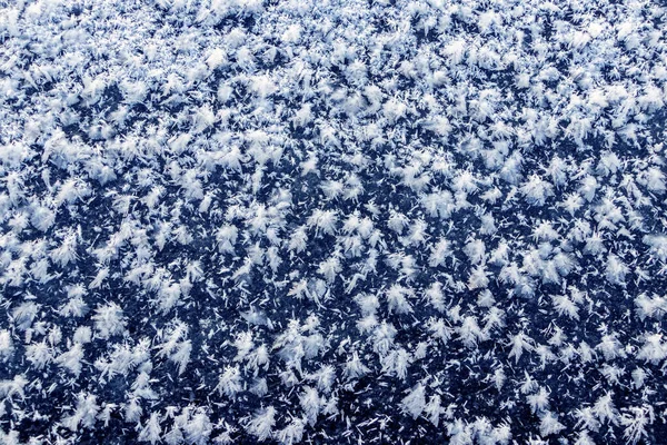 Big Fluffy Snowflakes Surface Ice Winter Christmas Background — Photo