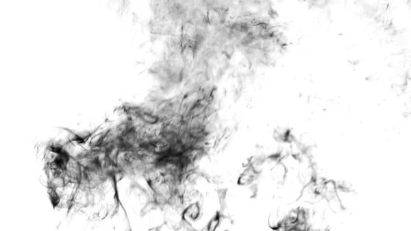 Thick Black Smoke White Isolated Background — Photo