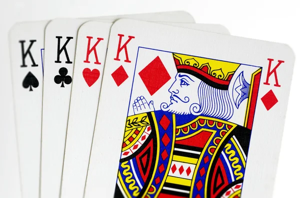 Čtyři králové hrací karty — Stock fotografie