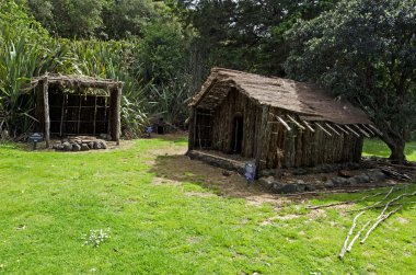 Traditional Maori village clipart