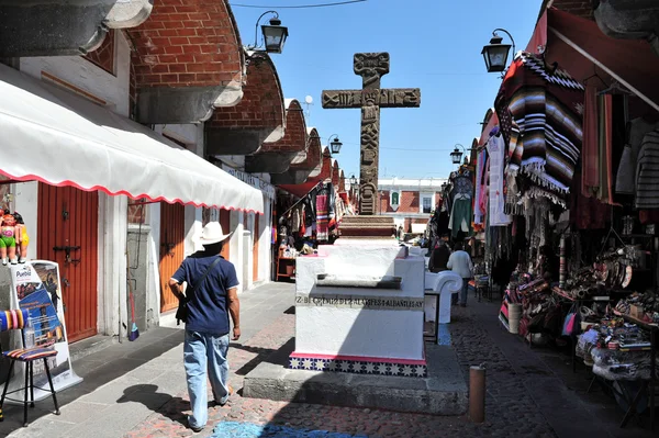 Konstnären marknaden staden puebla — Stockfoto