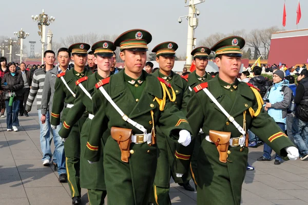 Bezpieczeństwa na placu tiananmen w Pekinie — Zdjęcie stockowe