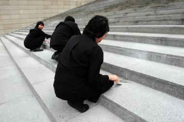 Macau Çin'de temizlik sokak