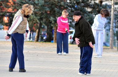 madrid İspanya bir parkta egzersiz