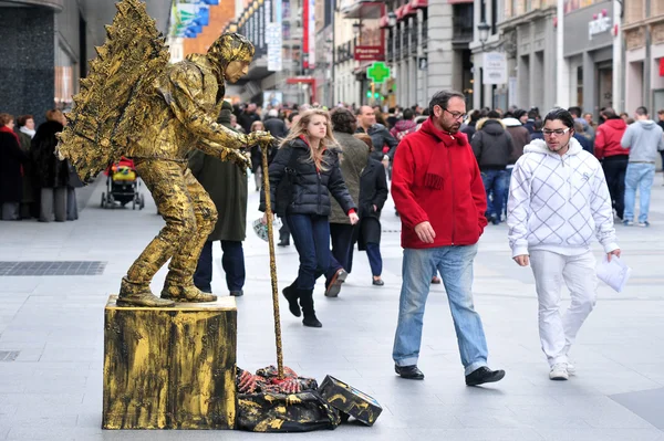 Street performer in Madrid Spain — Stock Photo, Image