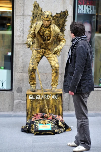 Street performer in Madrid Spain — Stock Photo, Image