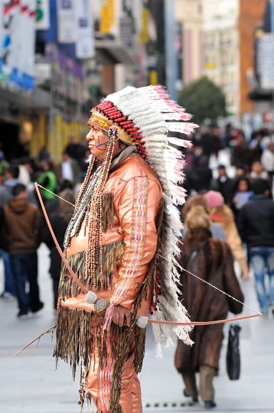 Street performer in Madrid Spain — Stock Photo, Image