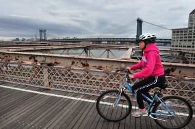 manhattan new York'ta Brooklyn Köprüsü